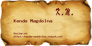 Kende Magdolna névjegykártya